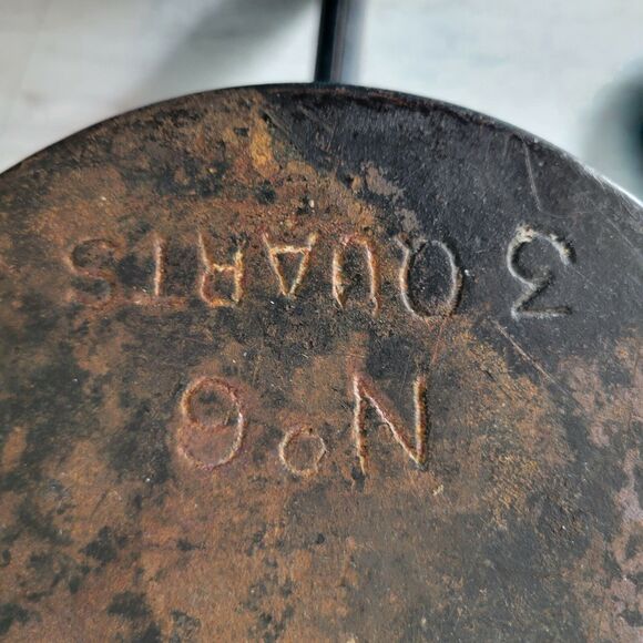 Antique Swain Cast Iron Pot Sauce Pan with Lid 3qt No 6 Long Handle Romany Gypsy - Picture 10 of 12